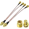 THE WHITE SHOP SMA Female to Dual SMA Male Coaxial Cable SMA Splitter Cable 6inch(15cm) Compatible with Wireless &Wired Networks Extension Cable