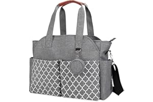 SONARIN Borsa Fasciatoio per Neonato,Borsa per il Cambio Borsa per Pannolini da Viaggio Borsa a Tracolla Multifunzione con Borsa Ciuccio per Mamma e Papà Grande Capacità Impermeabile