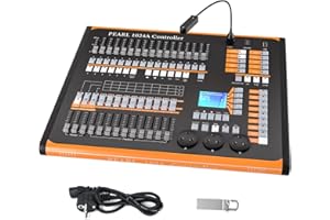 GDJRTTK DMX Controller, 1024 DMX Console für Discolicht Bühnenbeleuchtung, DMX 512 DJ Disco Controller Ausrüstung, DJ Licht Controller, DMX Dimmer für Lichtshows Party Disco Pub DJ Bars