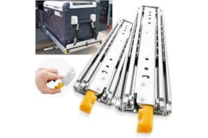 YENUO Heavy Duty Drawer Runners Slides with Lock 400 500 600 700 800 900 1000 mm Full Extension Ball Bearing Locking Rails Glides 200 KG Loading(W:76mm-22 inch (550mm))
