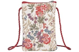 Signare Mini sac à bandoulière pour téléphone portable, sac à main pour téléphone portable, sac à main pour téléphone portable, sac à main pour smartphone, Prairie de fleurs.