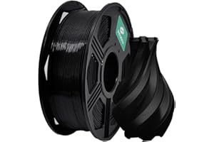 High Speed PETG Filament 1.75, Pinuotu PETG 3D Printer Filament 1.75mm Dimensional Accuracy +/- 0.02mm, 1kg Spool (2.2lbs), PETG Black
