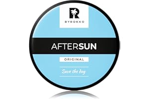 BYROKKO Crème après-soleil - Lotion bronzante naturelle avec menthol, beurre de mangue et vitamine E - Rafraîchit - Hydrate et nourrit les peaux stressées par le soleil - Végétalien - Sans paraben