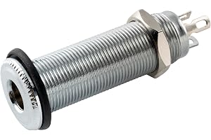 Musiclily Pro 6,35mm Metall Jack Hylsa Mono för Elgitarr eller Bas, Krom