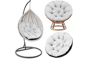 ‎AMAZINGGIRL Amazinggirl Papasansessel Kissen Sitzkissen Hängesessel 100cm - Polster für Korbsessel Papasan Chair Lesesessel und Rattansessel für Outdoor und Indoor rund und groß Hellgrau Farbton B