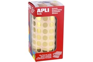 APLI Kids 11626 - Rollo gomets redondos Ø 10,5 mm metalizados oro