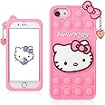 Koecya for iPhone 6/6s/7/8/SE 2020/SE 2022 Case Bubble Fidget Cute Cartoon Silicone Phone Cover Cases for Girls Girly Boys Kids Teens Design Funny Fun Kawaii Fashion Unique for iPhone SE 1st/2nd,Cat