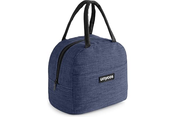 unycos - Sac Isotherme Repas 7L pour Hommes, Femmes et Enfants, Épaissir Sac Lunch Box Étanches avec Doublure Intérieure d'Aluminium, Lunch Bag Portable pour École, Bureau, Pique-Nique (Bleu Foncé)