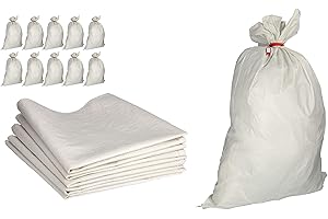 ToolSpace Sac à Gravat - Sacs en Polypropylène Alimentaire pour Cereale Chantier Riz et Grain, 10x Tissu PP 105x65 cm Agricole pour Charbon Stockage Ble Maïs Farine Sable et Déchets, Tissé 50 kg