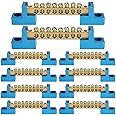 8 Terminal Bus Bar Terminal Block 10 Pack Brass Wire Screw Terminal for Car Boat Marine Ground Power Distribution Terminal Block