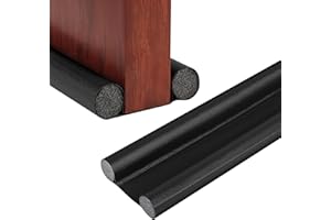 HAEPXYBY Fond Joint de Porte, Boudin de Porte Double Isolant, Bas de Porte Interieur, Joint Boudin de Base de Porte Anti Froid, Coupe-Vent et Anti-Poussière (Noir)