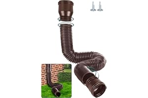 BKITC Dachrinne Flexible Fallrohr Verlängerung, Rundes Verlängerung für Fallrohr 80/100 mm, Regenrinne Fallrohrablauf Verlängerungsset, Fallrohr Erweiterung von 47 bis 150 cm (Braun, 1 Stück)
