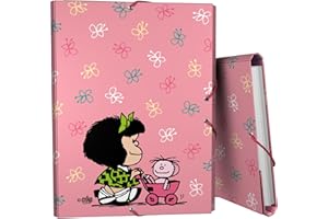 Grafoplas - Carpeta 3 Solapas, Cartón Forrado, Tapa Dura, Tamaño Folio, Plastificado Soft, Suave al tacto, Colección Diseño Mafalda Baby Cart, Certificado FSC, Perfecto Material Escolar