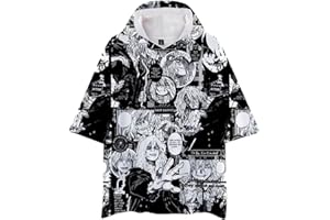 Piccodos Anime Boku No Hero Academia Azawa Shouta T-Shirt Short Sleeve Blouse Sweatshirt Hooded T-Shirt Top Hoodie Cosplay Costume Version 6 Black XL (Chest 126 cm)