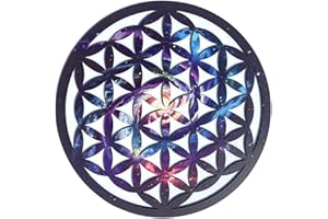 VEJO Decoración Pared/Cuadro Flor de la Vida/Cuadro Tallado Madera Decorativo Madera Regalos