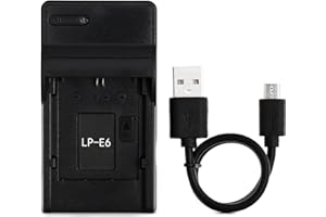 Norifon LP-E6 USB Cargador para Canon EOS 5D Mark II, EOS 5D Mark III, EOS 5D Mark2, EOS 5DS, EOS 5DS R, EOS 60D, EOS 60Da, EOS 6D, EOS 70D, EOS 7D, EOS 7D Mark II Cámara y Más