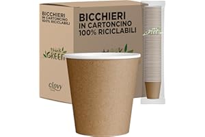 cubex professional 500 Bicchieri in Carta da 75 ML Avana, per Caffè, Acqua, Bevande Calde e Fredde, 100% Riciclabili