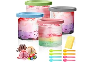 UCAMP 4 Stück Creami Behälter für die Ninja Creami Eismaschine,Eisbehälter für Speiseeis,Eisbehälter Mit Deckel,Ice Cream Storage Containers Creami Pint Behälter für NC301 NC300 NC299AMZ-Serie