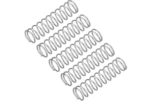 QUARKZMAN 5 Stück Druckfeder, 0.8 x 8 x 35 mm Druckfedern Feder Federn Zugfeder Zugfedern Spring Spiralfeder Spiralfedern Sprungfeder Stahlfeder 304 Edelstahl, Silber