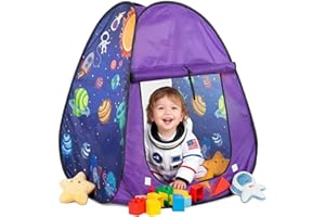 FUNNYHOMESTYLE Kids Play Tent, Pop Up Tent for Toddlers, Portable Baby Ball Pit with Storage Bag, Children Safe Zone for Indoor Outdoor, Christmas Birthday Toys Gifts Playhouse for Boys Girls (Space)