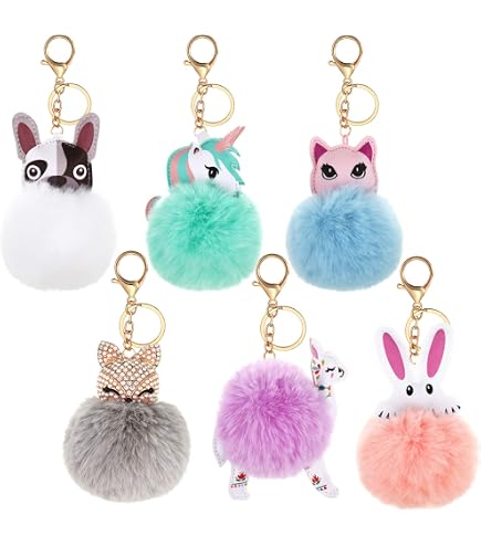 2 Bommel-Schlüsselanhänger Aus Kunstfell – Süße Ballerina-Pompons Für Rucksack & Tasche, Rosa