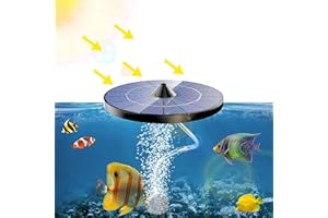 Biling Aeratore Laghetto Solare da 2,5 W, Pompa ad Aria Solare per Acquario Ossigenata con 2200 mAh Batteria, 1 Pietre Diffusore, Aerazione Solare di Laghetti da Giardino, Acquari, Pesca, Tartarughe