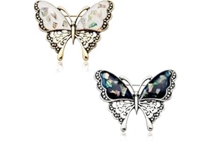 SPACMIRRORS Careor Lot de 2 broches papillon en métal pour pull châle avec strass blancs et violets, 6.0cm x 3cm/2.36" x 1.18", Métal