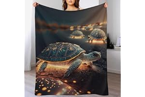PAZZK Süße Schildkröte Kuscheldecke Flauschig Decke, Flannel Weiche Sofadecke, Fleecedecke, Wohndecke - Pflegeleicht - Warm, Gemütlich, Langlebig（130×150cm）