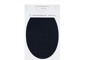 HABERDASHERY ONLINE Patchs à repasser pour la réparation de vêtements de sport. 6 genouillères ou couettes de 13,9 x 9,3 cms. Color : noir