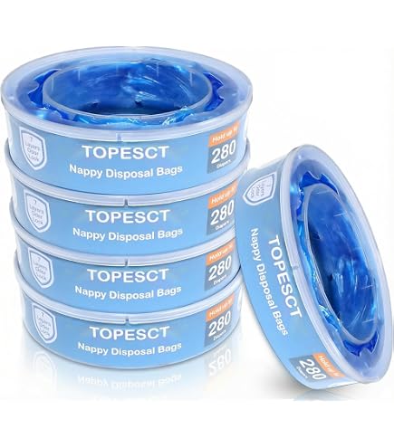 10 Ricariche Per Pattumiera Pannolini - Film 4,5 M, Inodore, Compatibili Con Angelcare, Tommee Tippee, Litter Locker (Blu)
