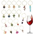12 Bagues Marque-Verres à Vin De Noël - Charms Alliage - Pour Éviter Les Confusions En Fête, Décoration Sapin