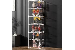 SPABOY Display Case Acrylic Display Case Glass Display Shelf Storage Cabinet For Living Room Collectibles, Rock Collection, Dustproof Storage Organizer(1 column-122cm/48in)