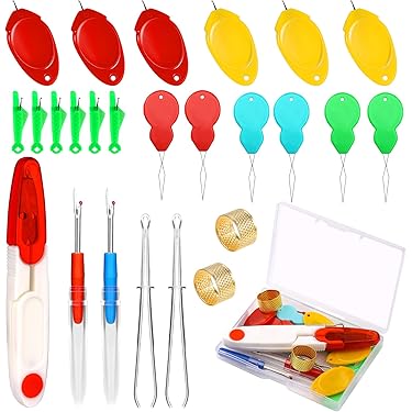 3 Pièces 2 In 1 Enfile Aiguille,Decoud Vite Et Enfile Aiguille,Enfile Aiguille Machine À Coudre,Passe Fil Couture Portable,Enfile Aiguille Couture Main,Enfile Aiguille Pour Broderie