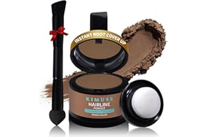 KIMUSE Hairline Powder, Root Touch Up Hair Color, Instantly Conceals Hair Loss, Bald Spot Thin Hair Powder with Dual-ended Hairline Brush for Women and Men, Transfer-proof & Sweat-proof