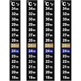 Flintronic 4 Piezas Tiras de Term&oacute;metro, 18-34&deg; Strip Term&oacute;metro ara Acuario, Adhesivo para Acuario Temperatura, Term&oacute;metro A