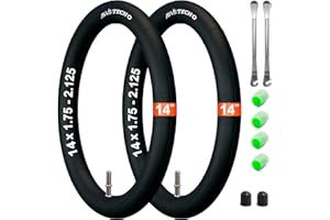 ‎AVVS TECH 14 х 1.75-2.125, 16 х 1.75-2.125, 18 х 1.75-2.125, 20 х 1.75-2.125 Schlauch Kinderfahrrad und Fahrradanhänger 2 Stück Packung für Reifen 14, 16, 18, 20 Zoll x1.75/1.95/2.125 mit AV Inkl 2 Montierhebel