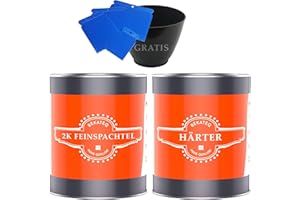 BEKATEQ Feinspachtel BK-110EP 2K Epoxidharz, 0,75 kg l Spachtelmasse für Boden, Auto & Boot l Risse & Löcher auffüllen I schnell härtend & wasserbeständig I ausziehbar auf 0 I inklusive Reparatur-Set