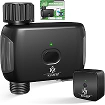 KESSER® Irrigatiebesturing met wifi, irrigatiecomputer voor tuin en balkon, irrigatiesysteem met timer, automatische irrigatie-app en spraakbesturing, zwart