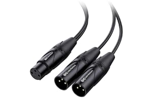 Cable Matters XLR splitterkabel, hona till 2 hane XLR Y-kabel 45 cm, mikrofon patch Y-kabel