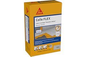 SIKA - Colle à carrelage à double consistance sans poussières - SikaCeram 200 FLEX Gris - Tous types de carreaux (3600cm² max) - Murs et Sols - Intérieur et Extérieur - 5kg