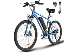 ‎ELEKGO ELEKGO E-Bikes, 26 Zoll E Bike Herren Damen, 36V Abnehmbarer Lithium-Akku, 250W Motor MTB, E-Mountainbike mit 7-Gang-Elektrofahrrad Reichweite über 65KM, Ausgestattet mit stoßabsorbierenden Sitzen