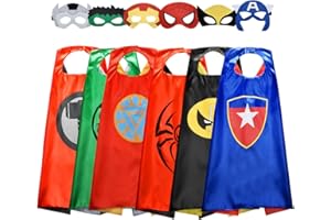 Hikidye Kids Themed Capes & Masks, Dress-Up Costume Kit for Birthday Party & Role Play, Toys & Gifts for Boys Girls Age 3+