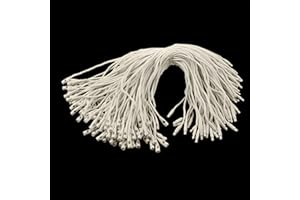 Trimming Shop String Hang Tags Secure Snap Lock Fasteners, 7 Inch Cotton Labels for Clothing, Price Tags, Garment, Retail, Merchandise, Boutique, Packaging & Craft Use, Beige, 100pcs