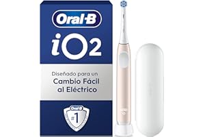 Oral-B iO 2 Cepillo de Dientes Eléctrico Rosa Suave, 1 Cabezal, 1 Estuche De Viaje, 1 Portarrecambios, 3 Modos De Cepillado, Sensor De Presión y Temporizador, Diseñado por Braun