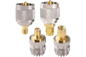 KUOQIY 4 PCS Copper UHF to SMA Adapter Kit, UHF SO239 PL259 to SMA Connector, for Ham Radio Antenna, FPV Antennas