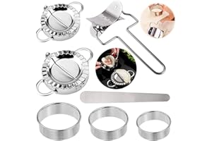 WELLXUNK® Forma do robienia ravioli ze stali nierdzewnej, 7 sztuk, forma do ravioli, pierogi, forma do ravioli, zestaw do robienia pierogów, 5 rozmiarów
