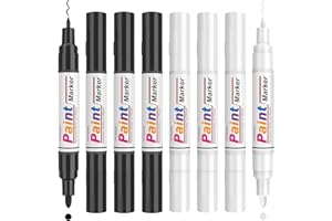 ‎APOGO APOGO Doppelspitze Permanent Marker Wasserfest Stifte für Reifen Metall Holz steine bemalen Glas, 8 Pack lackstift schwarz und weiß stift