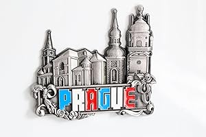 DESIGNO Praga (Czechy) - metalowy magnes na lodówkę 3D do lodówki kuchennej - unikalny stylowy design świąteczny prezent pamiątkowy