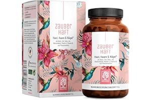 ‎NATURTREU Haar Vitamine - 451mg Silizium hochdosiert & Biotin Zink Selen für Haare - Kieselsäure aus Bambus, Kupfer, Iod, Brennnessel und B-Vitamine - 120 Kapseln - Vegan aus Deutschland