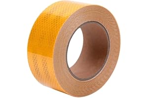 ONTWIE 66ft X 2" Reflective Tape, Reflective Safety Hazard Caution Tape Strong Reflectivity High-adhesive for Road Transport Facilities Vehicles Ships Fairways Stage Channel